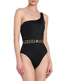 Logo One-Shoulder One-Piece Swimsuit