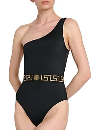 Logo One-Shoulder One-Piece Swimsuit