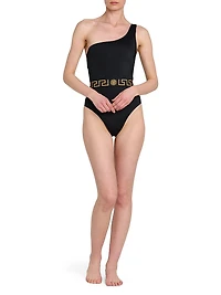 Logo One-Shoulder One-Piece Swimsuit