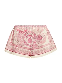 Underwater Barocco Cotton-Silk Shorts