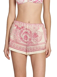 Underwater Barocco Cotton-Silk Shorts