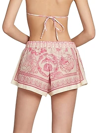 Underwater Barocco Cotton-Silk Shorts