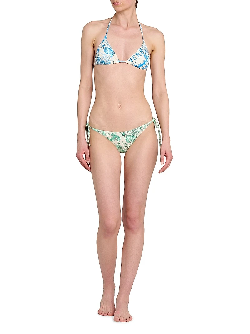 Underwater Barocco-Print Bikini Bottom