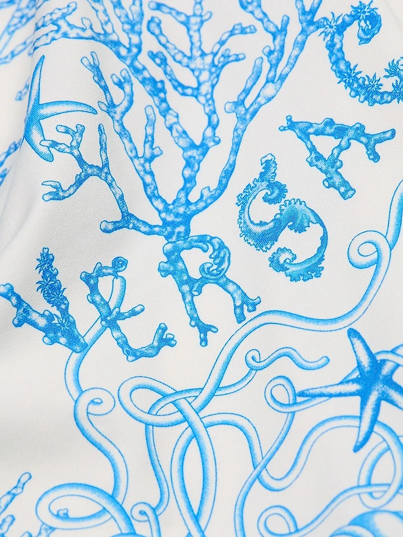 Saftety Pin Printed One-Shoulder One-Piece Swimsuit