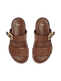 Fendi Feel Leather Double Strap Sandals