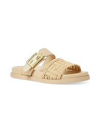 Fendi Feel Woven Double Strap Slides