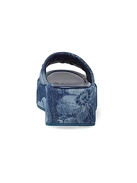 Sunshine Logo Denim Platform Slides