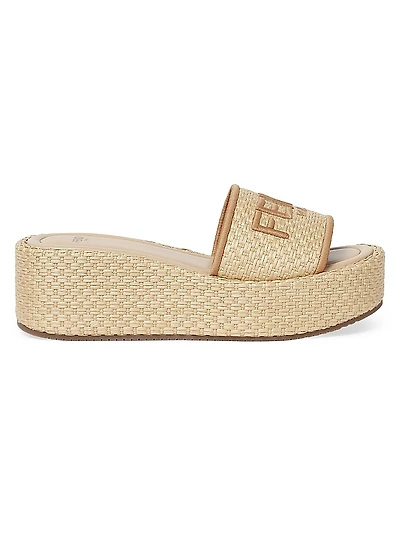 Sunshine Logo Cotton Platform Slides