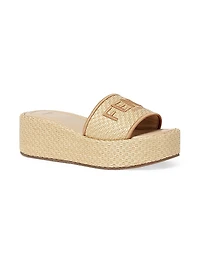 Sunshine Logo Cotton Platform Slides