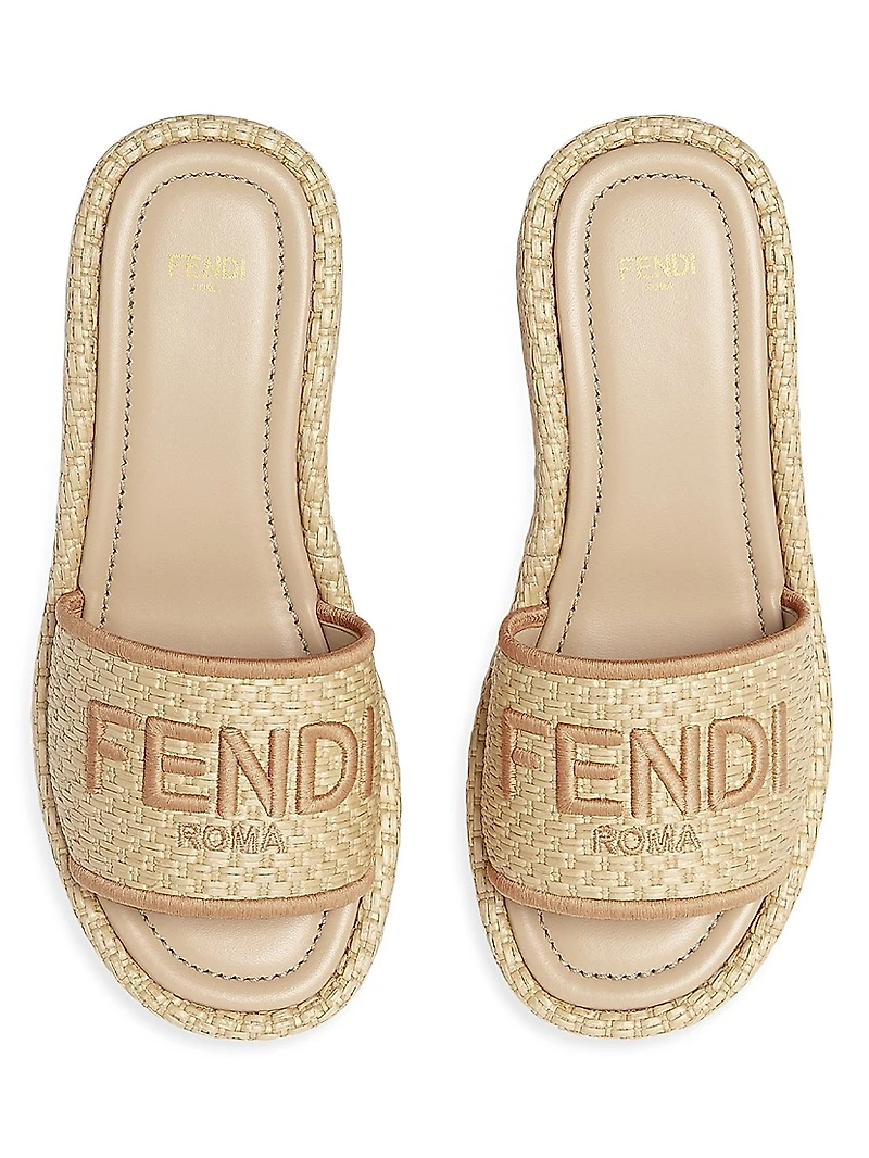 Sunshine Logo Cotton Platform Slides