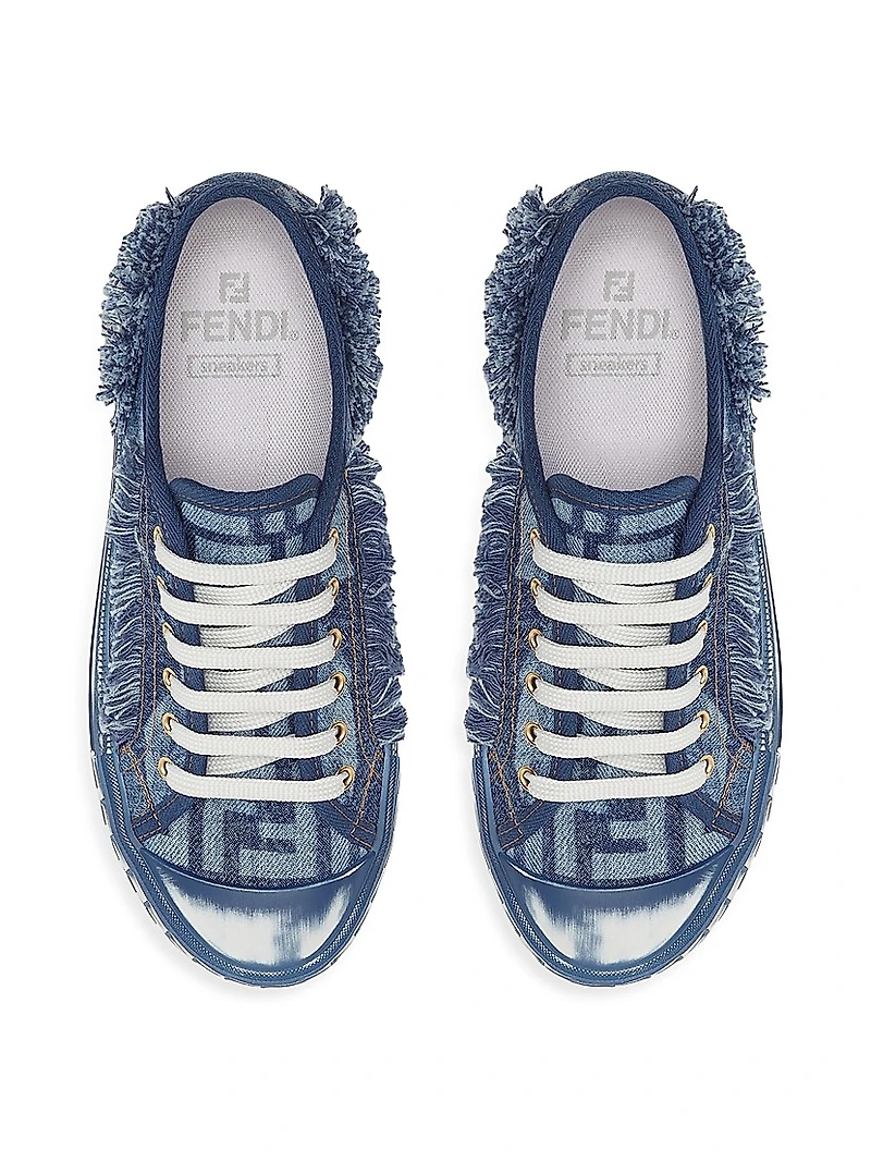 Domino Frayed Denim Sneakers