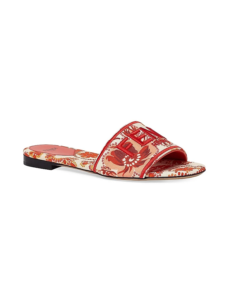 Sunshine Logo Brocade Flat Slides