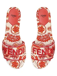 Sunshine Logo Brocade Flat Slides