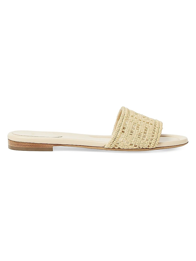Sunshine Logo Leather Flat Slides