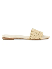 Sunshine Logo Leather Flat Slides