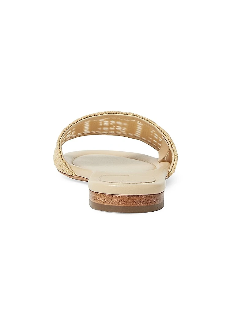 Sunshine Logo Leather Flat Slides