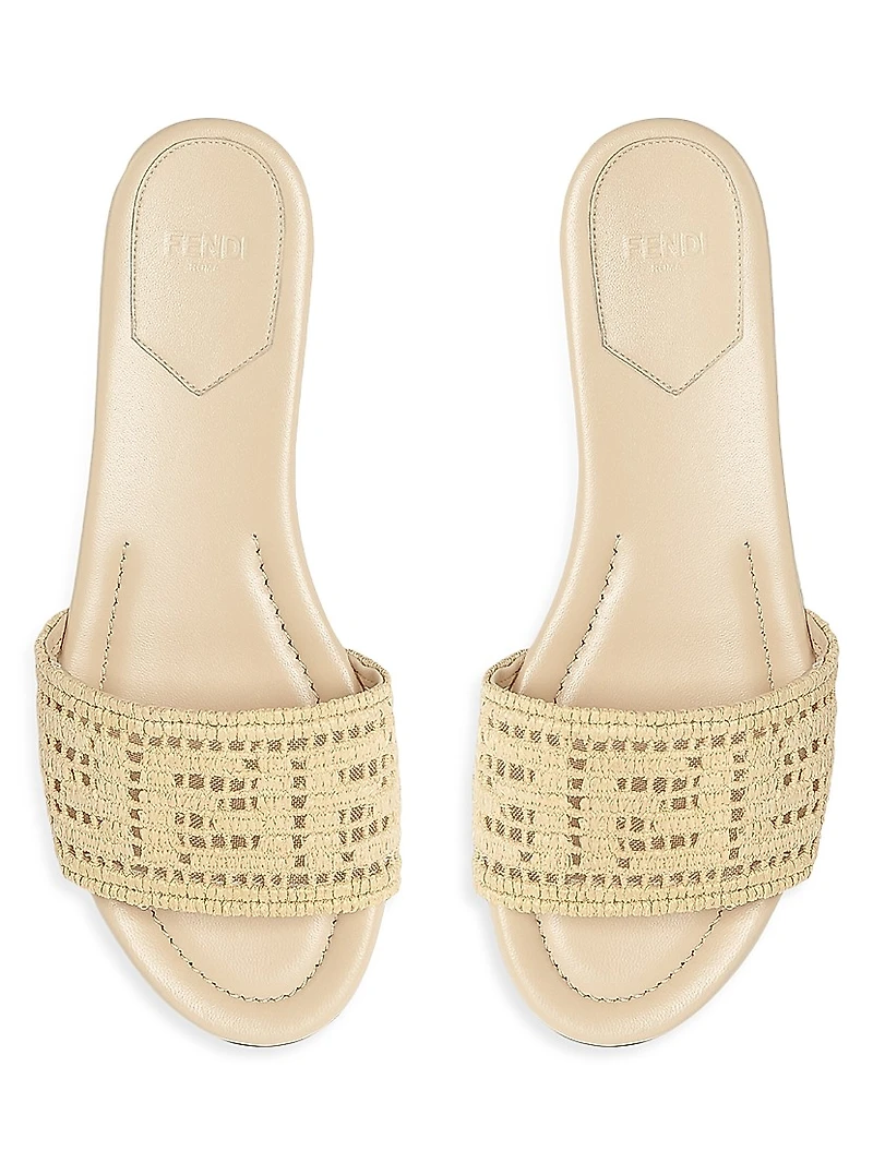 Sunshine Logo Leather Flat Slides