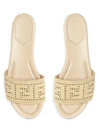 Sunshine Logo Leather Flat Slides