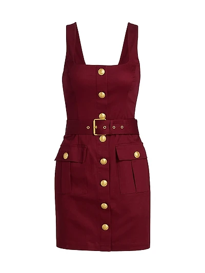 Midy Belted Button-Front Minidress