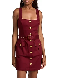 Midy Belted Button-Front Minidress