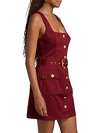 Midy Belted Button-Front Minidress