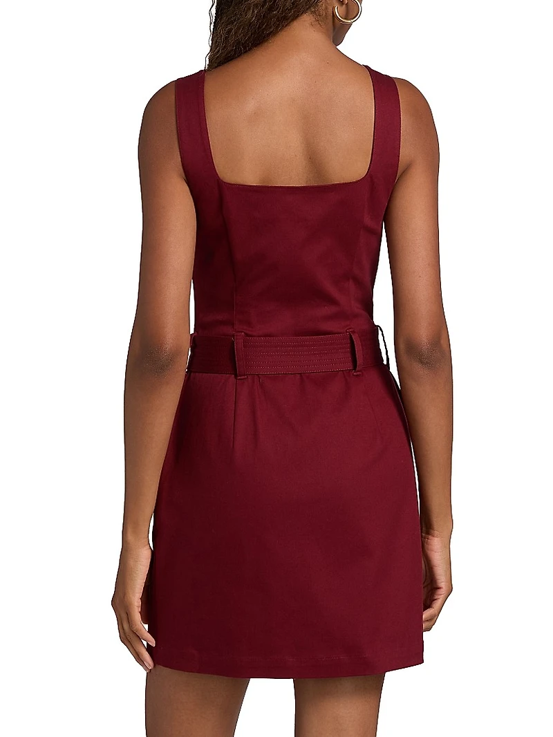 Midy Belted Button-Front Minidress