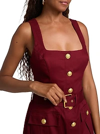 Midy Belted Button-Front Minidress