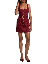 Midy Belted Button-Front Minidress