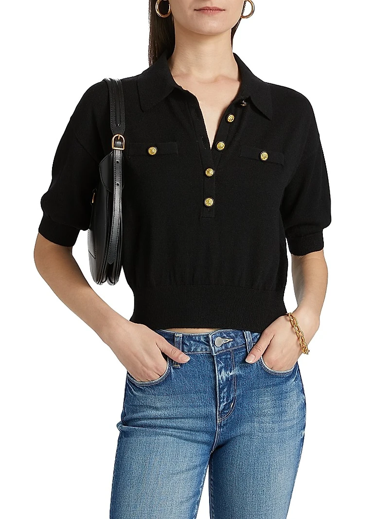 Masaki Knit Short-Sleeve Sweater