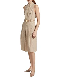 Kylo Cotton-Blend Lace Belted Shirtdress