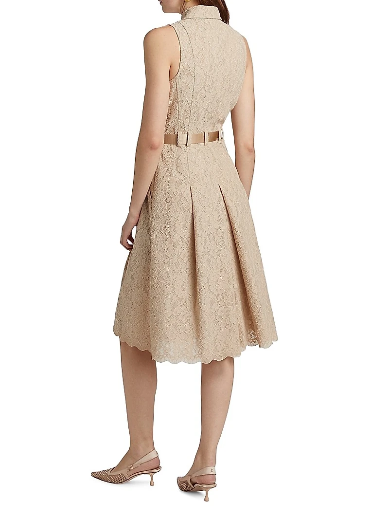 Kylo Cotton-Blend Lace Belted Shirtdress
