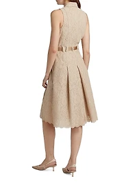 Kylo Cotton-Blend Lace Belted Shirtdress