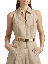Kylo Cotton-Blend Lace Belted Shirtdress