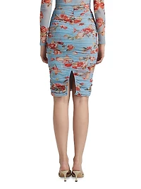 Isodora Floral Mesh Pencil Skirt