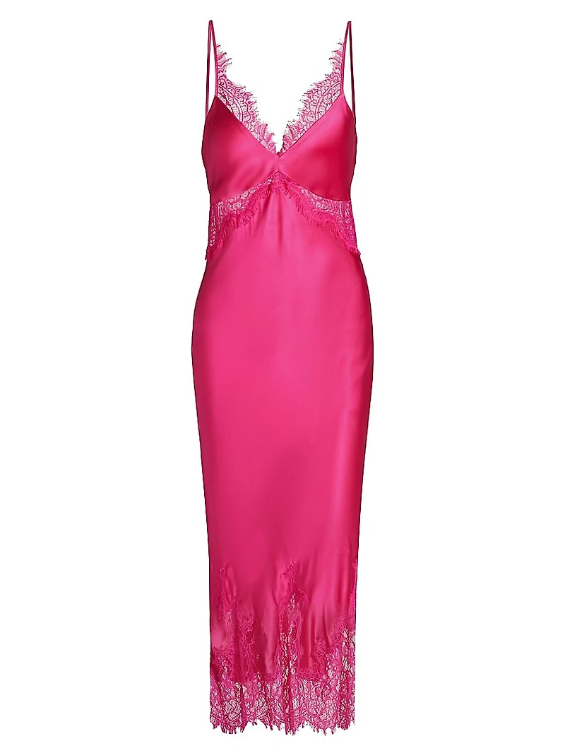 Scotly Lace-Trim Midi-Slipdress