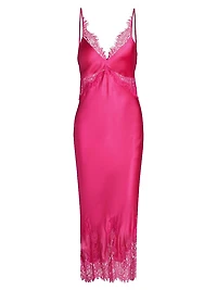 Scotly Lace-Trim Midi-Slipdress