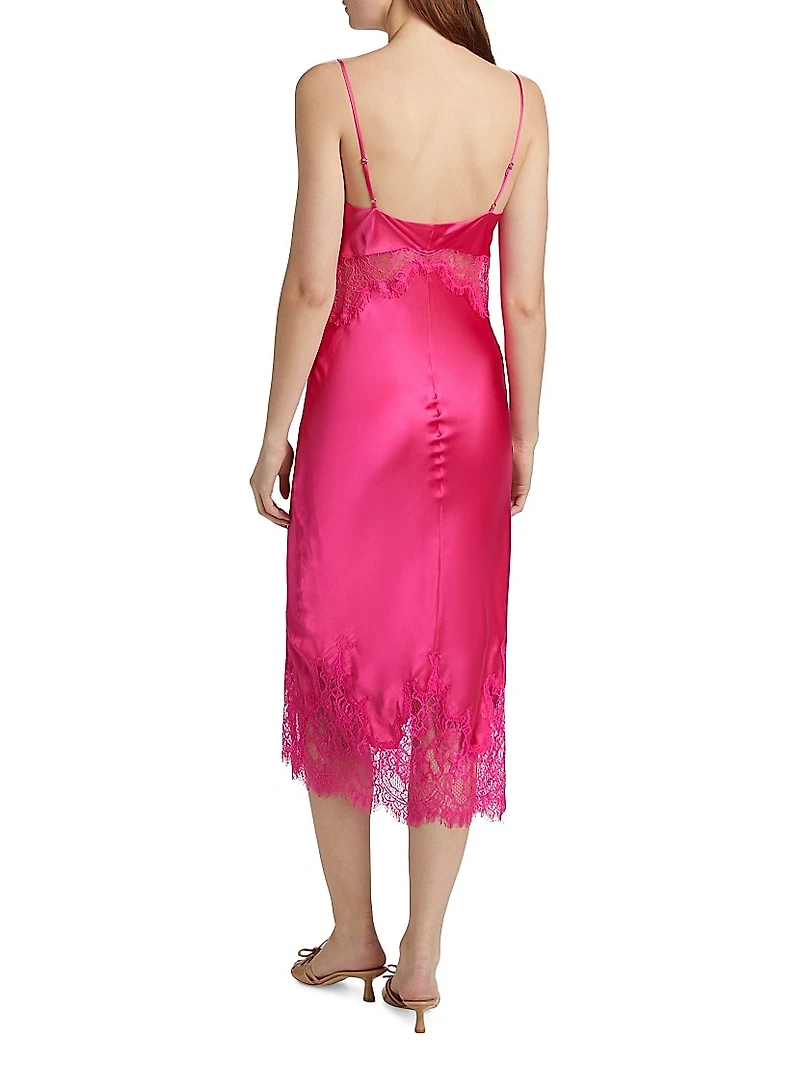 Scotly Lace-Trim Midi-Slipdress