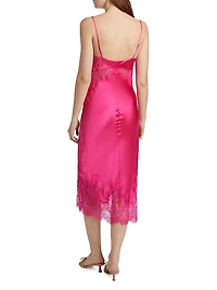 Scotly Lace-Trim Midi-Slipdress