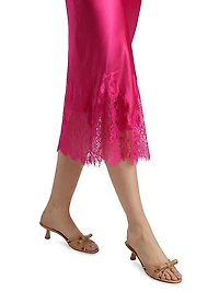 Scotly Lace-Trim Midi-Slipdress