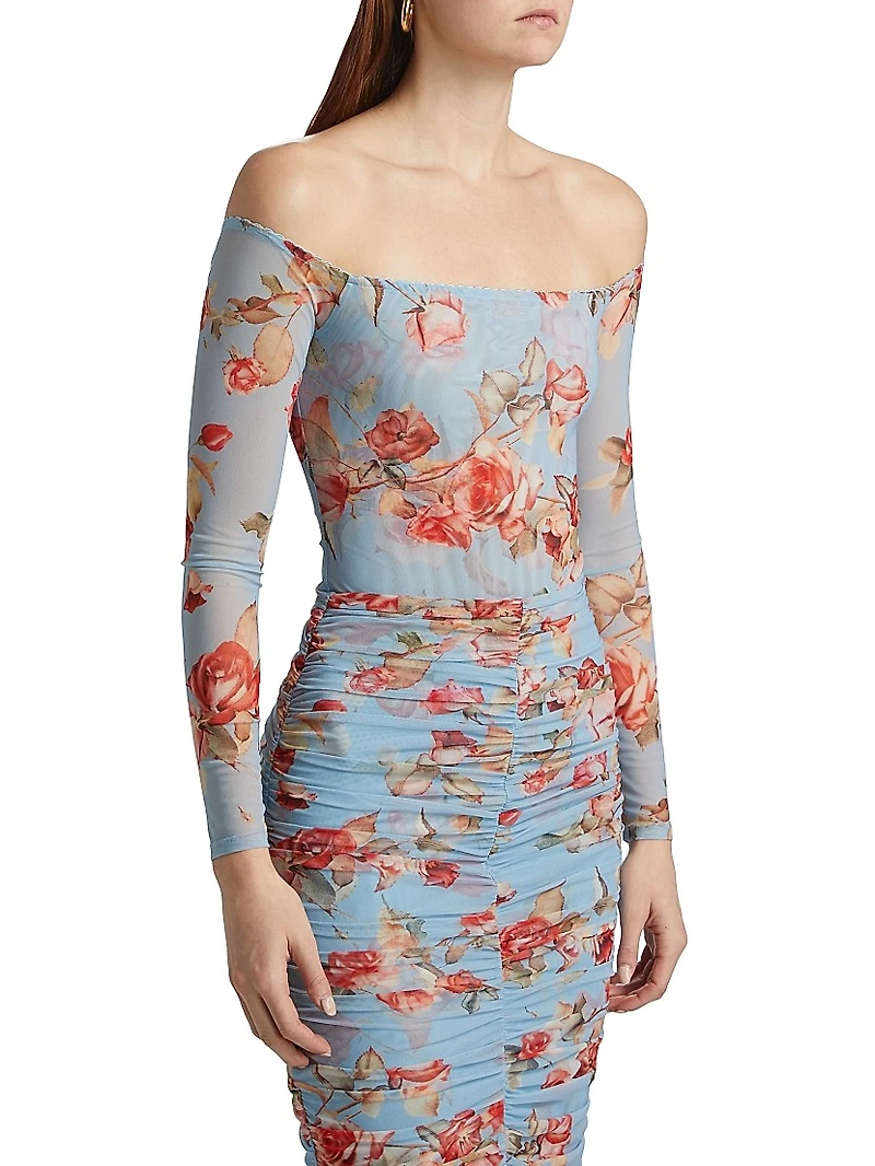 Peonie Stretch Off-the-Shoulder Bodysuit