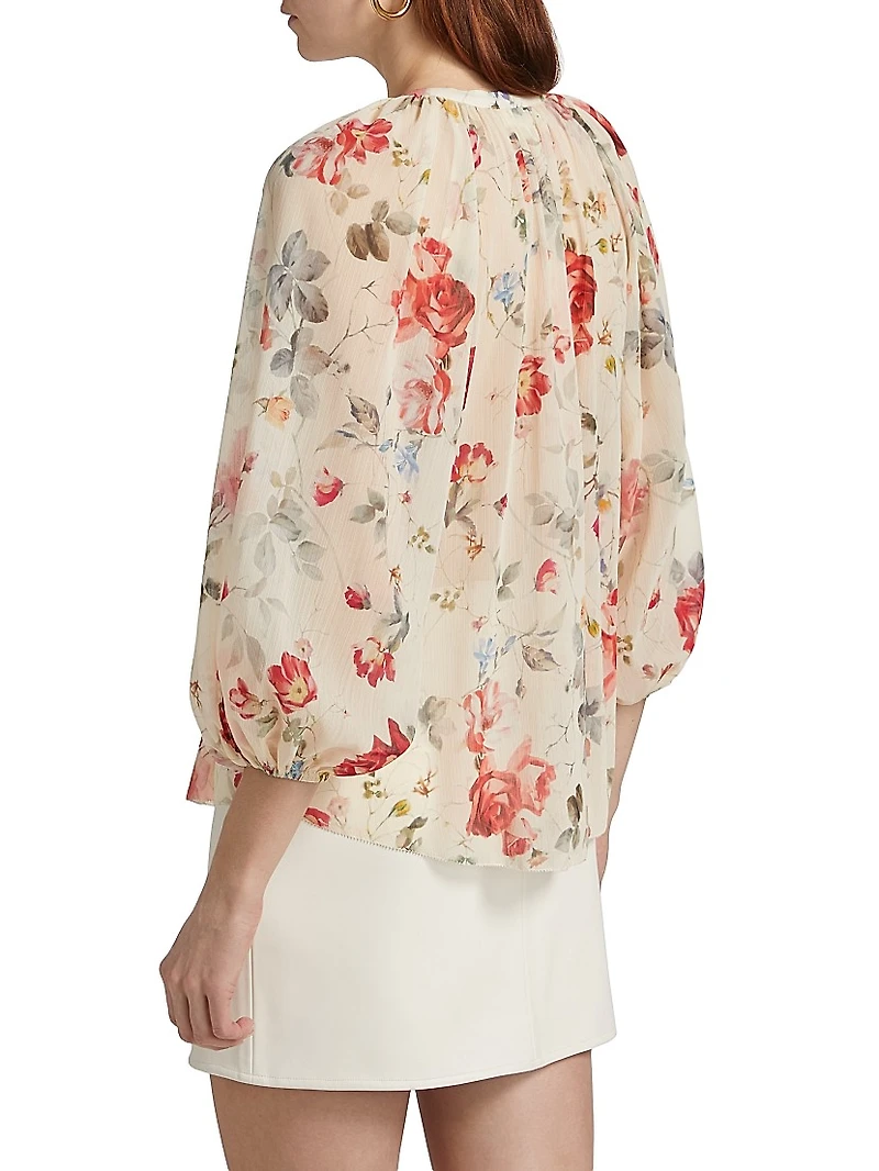 Teagan Floral Dolman-Sleeve Blouse