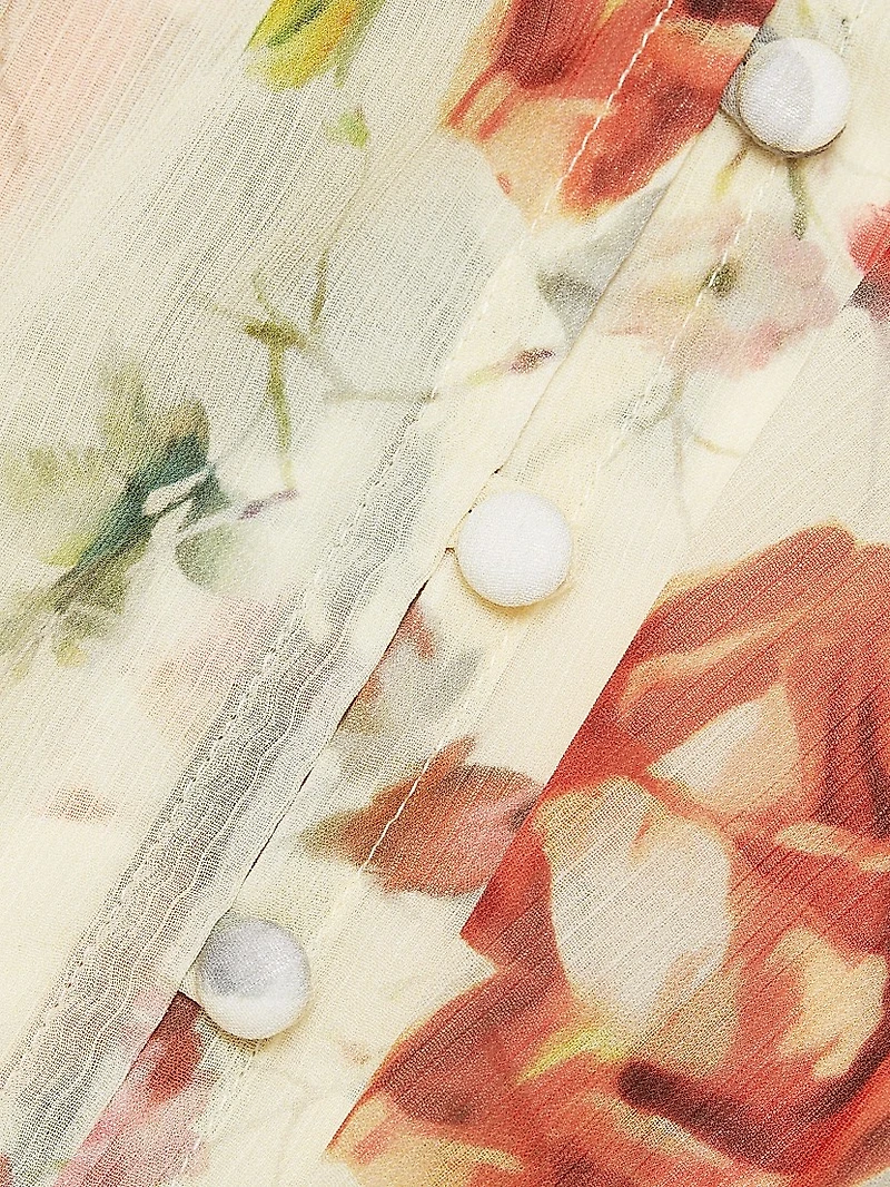 Teagan Floral Dolman-Sleeve Blouse