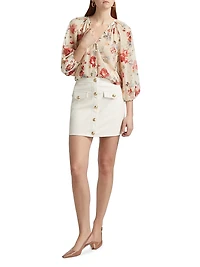 Teagan Floral Dolman-Sleeve Blouse