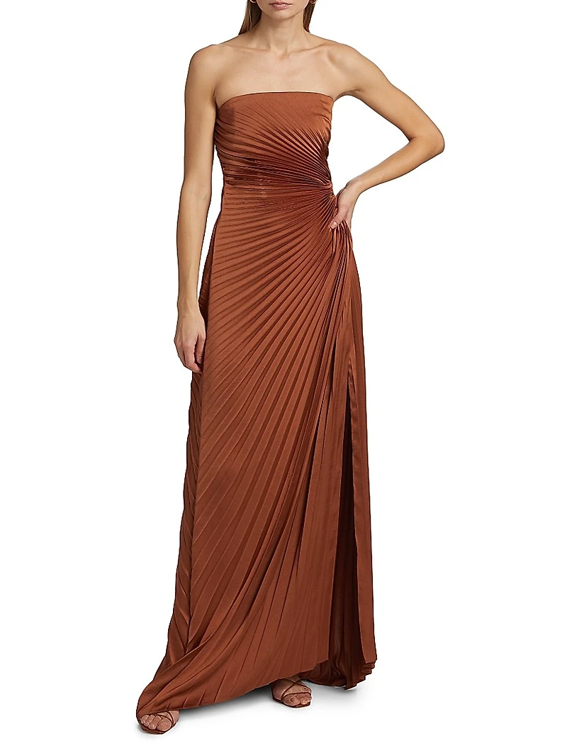 Layla Strapless Pleated Gown