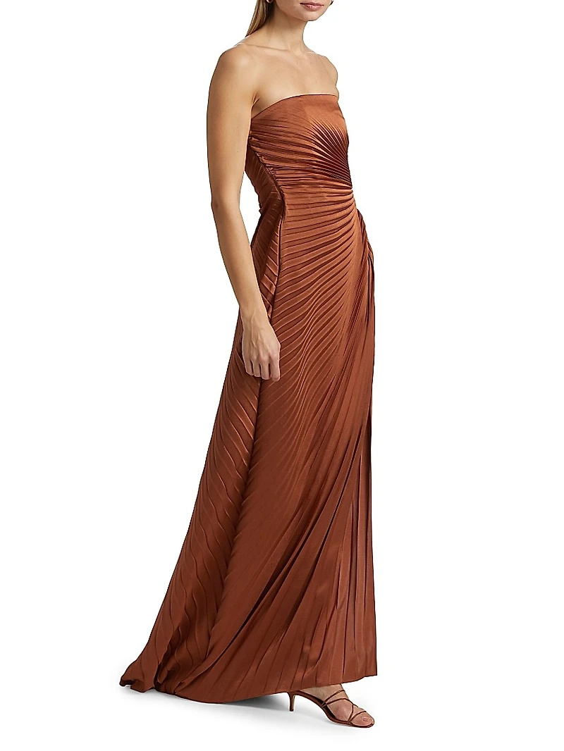 Layla Strapless Pleated Gown