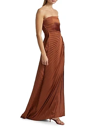 Layla Strapless Pleated Gown