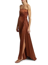 Layla Strapless Pleated Gown