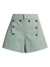 Lucas Button-Tab Shorts
