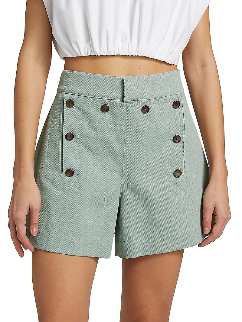 Lucas Button-Tab Shorts