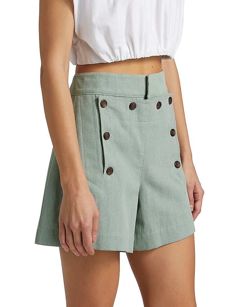Lucas Button-Tab Shorts